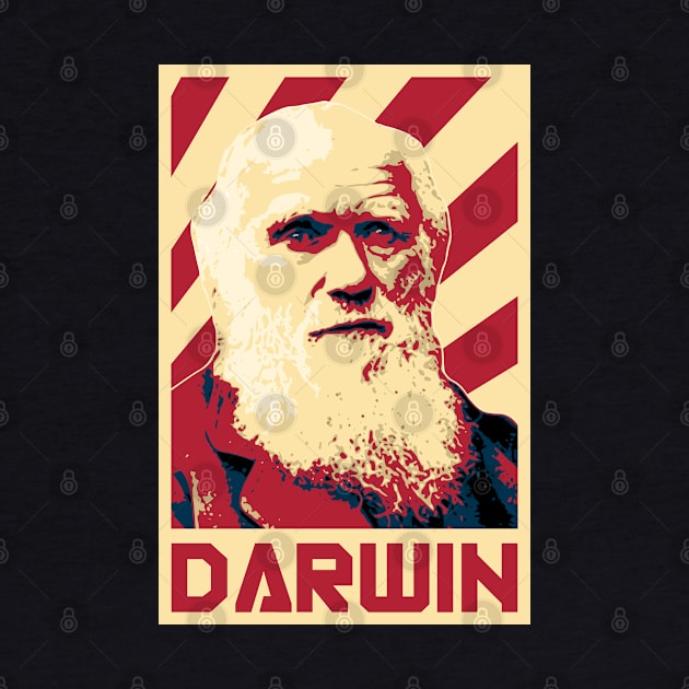 Charles Darwin Retro Propaganda by Nerd_art